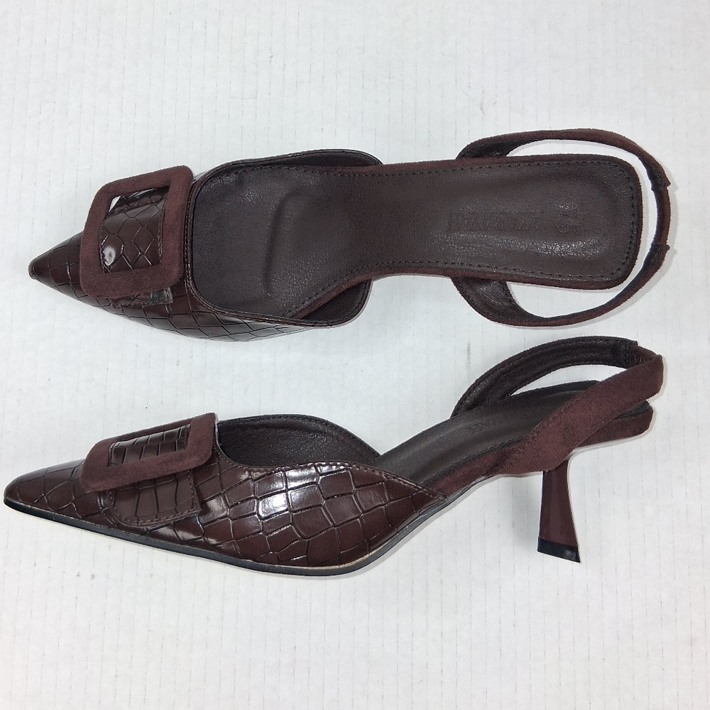 Elegant Brown Slingback Heels